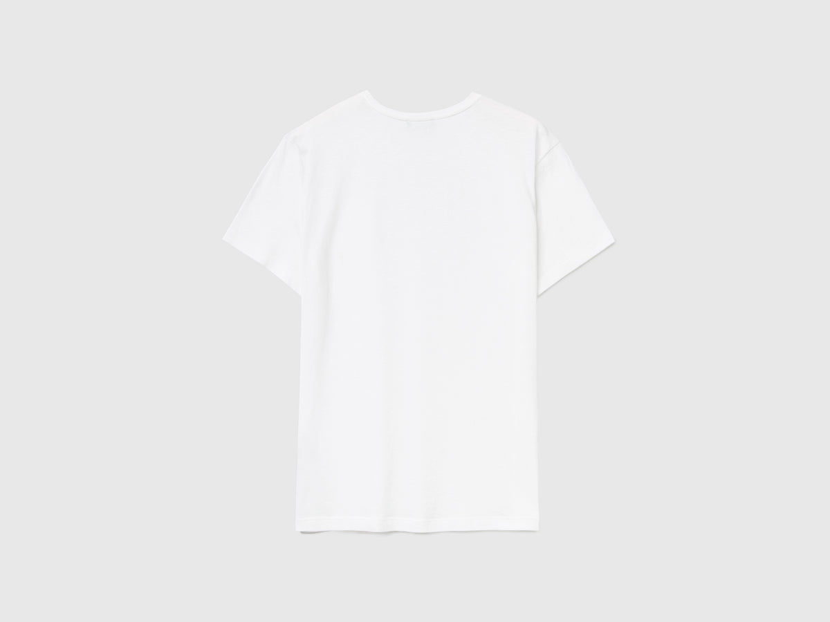 T-shirt girocollo a manica corta in puro cotone leggero