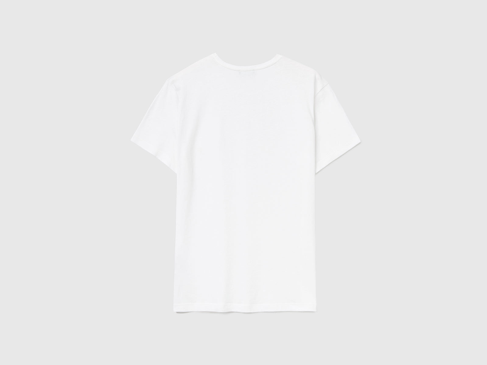 T-shirt girocollo a manica corta in puro cotone leggero da uomo bianco panna 2 | Benetton Outlet