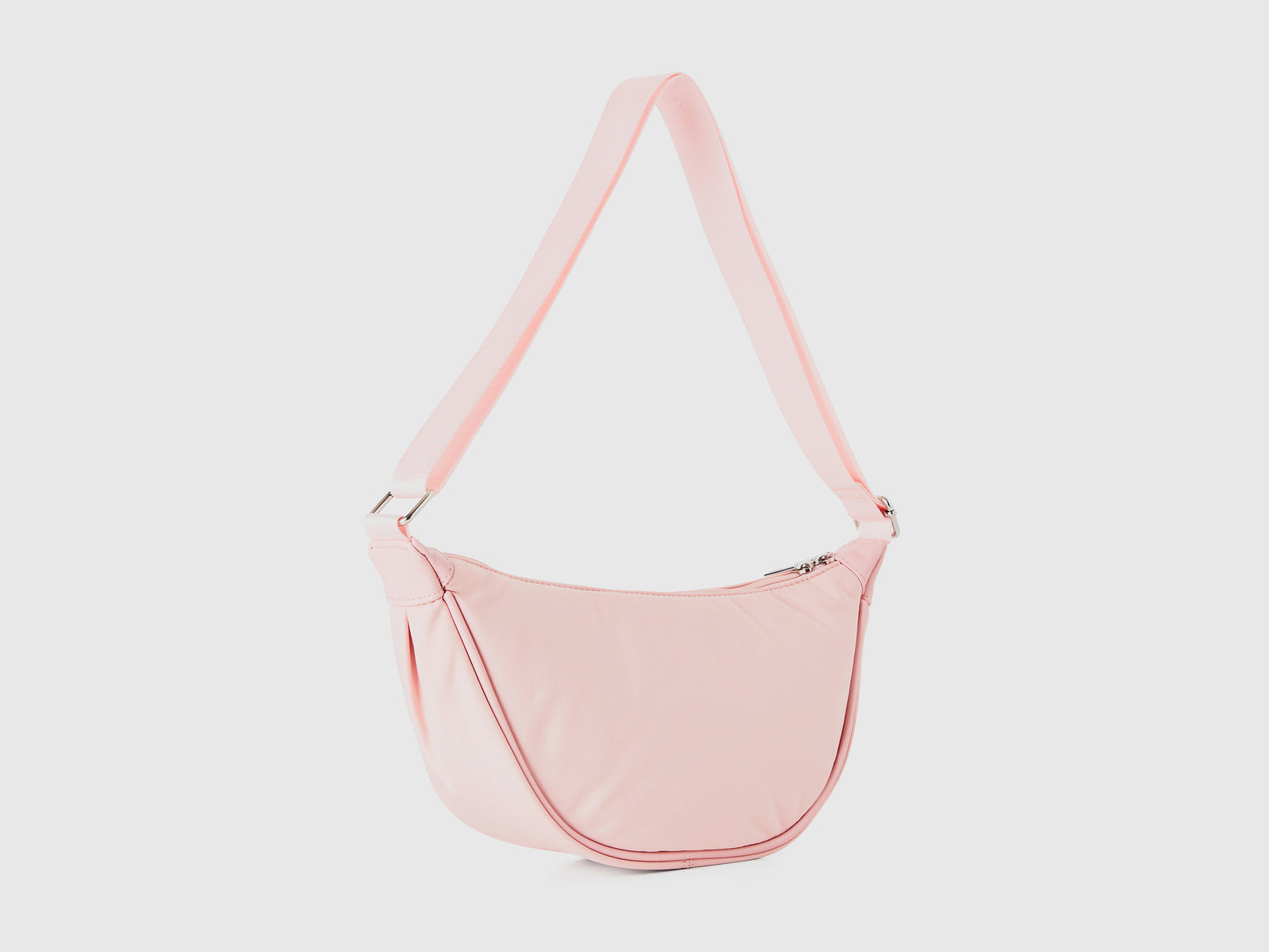 Borsa tracolla a mezzaluna da donna rosa tenue 2 | Benetton Outlet