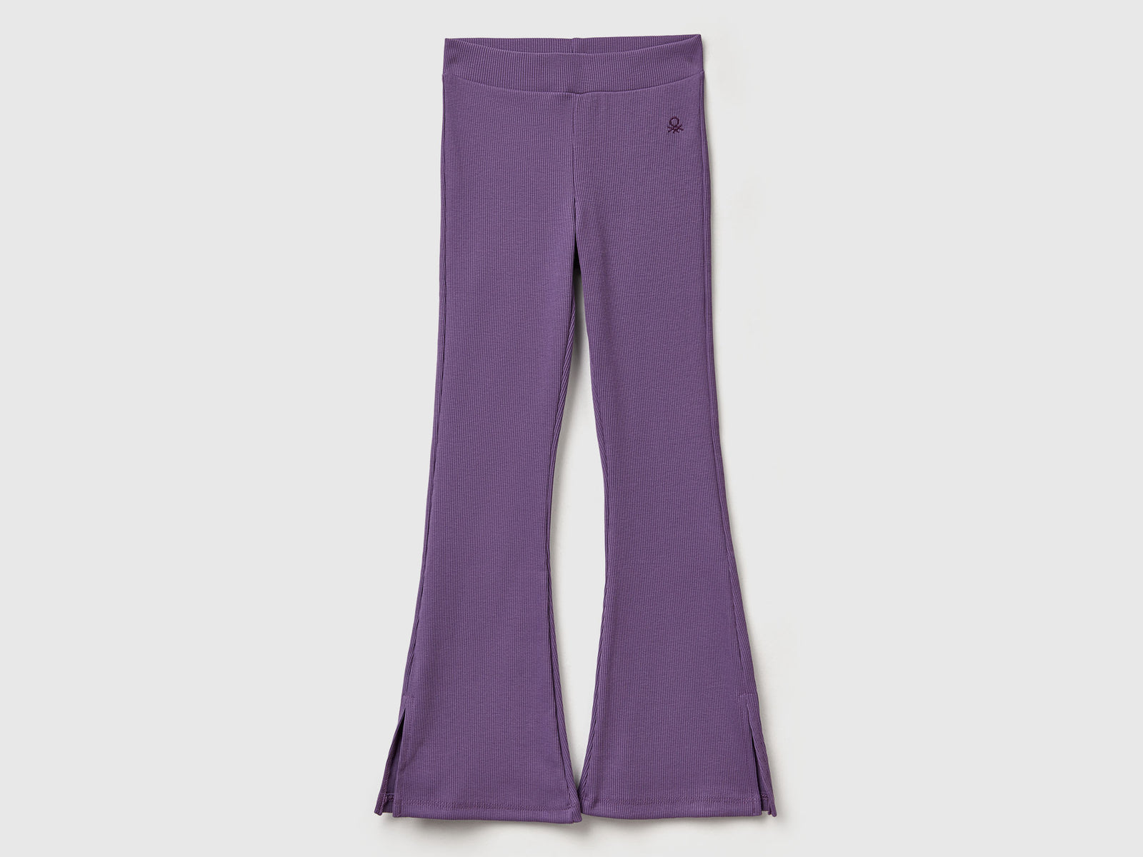 Leggings a zampa da bambina viola | Benetton Outlet