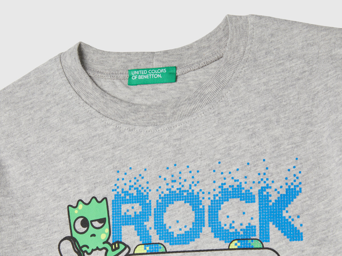 T-shirt con stampa in caldo cotone bio