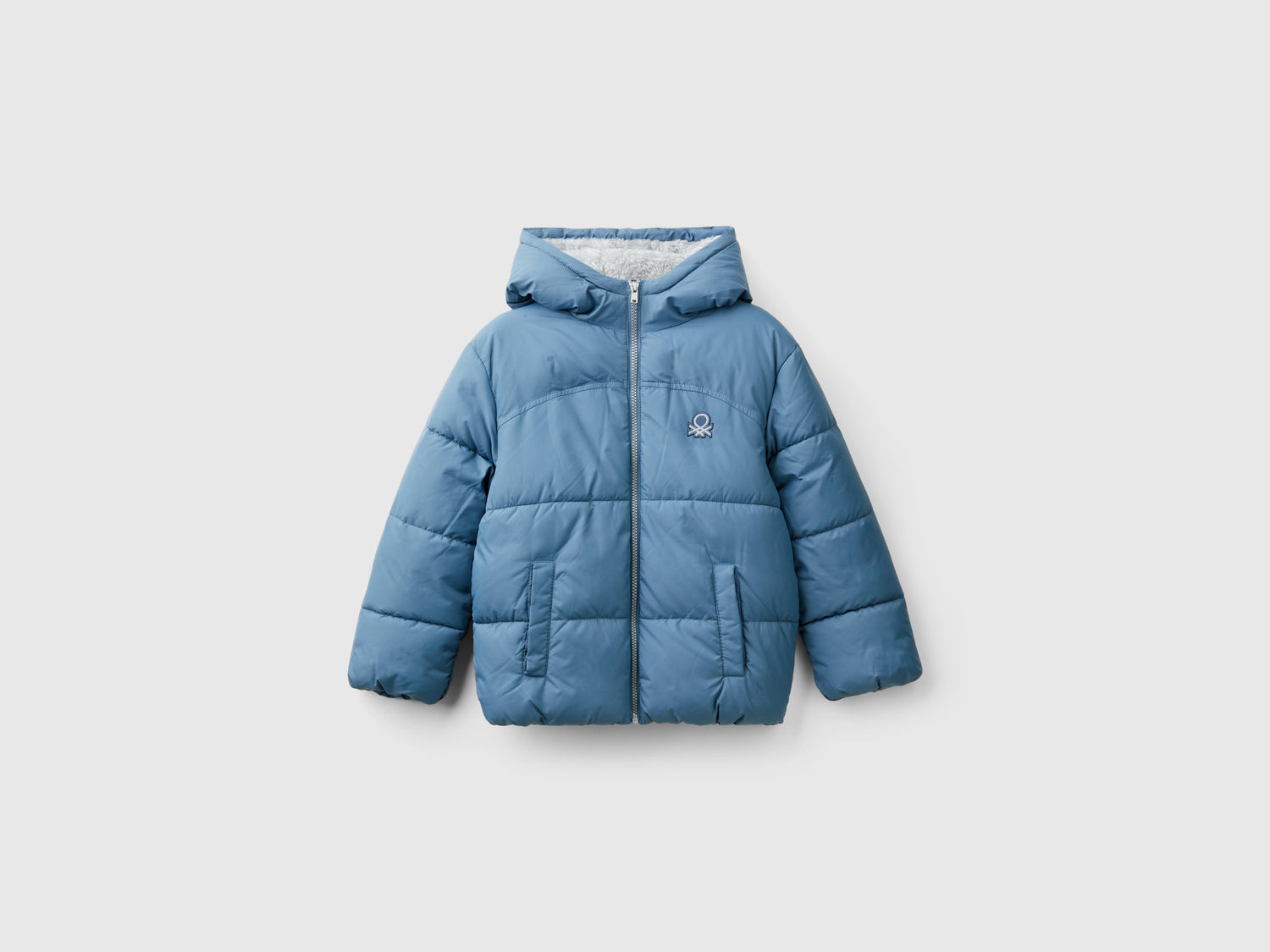 Giubbotto imbottito con interno orsetto da bambino avio | Benetton Outlet