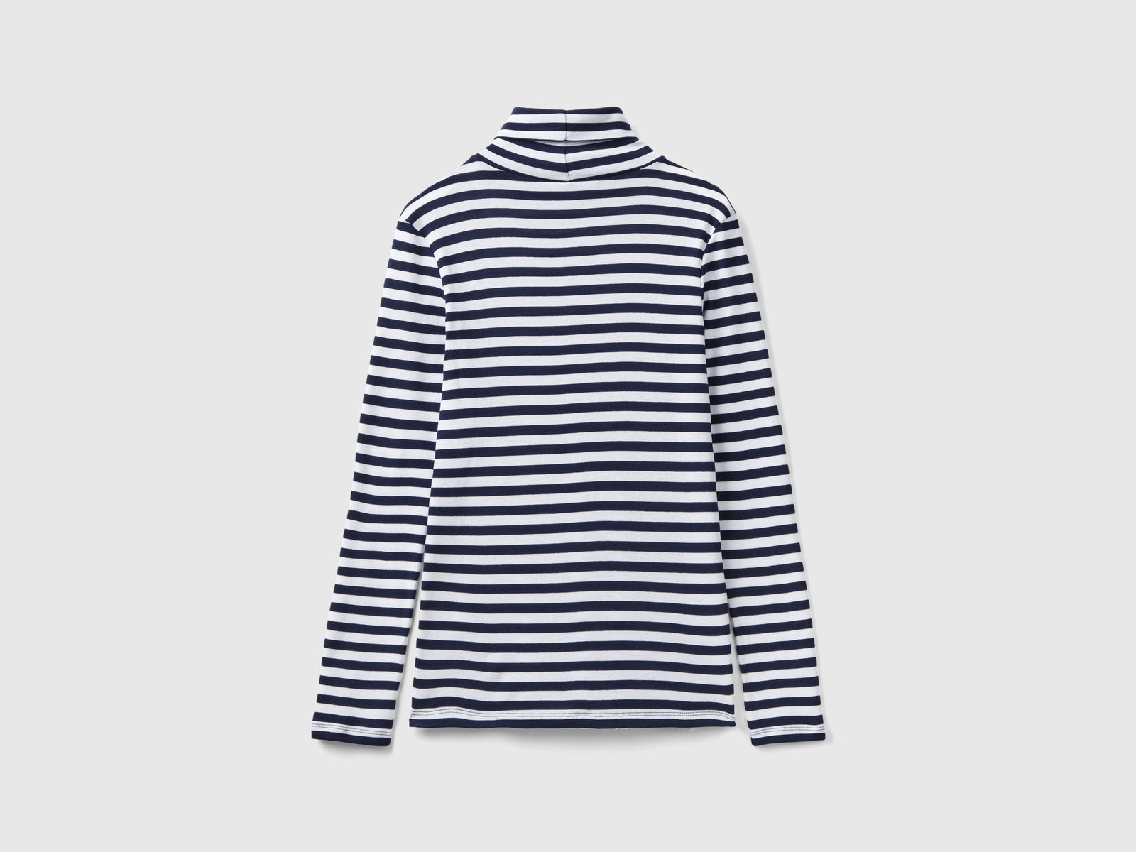 T-shirt lupetto a righe da donna blu 2 | Benetton Outlet