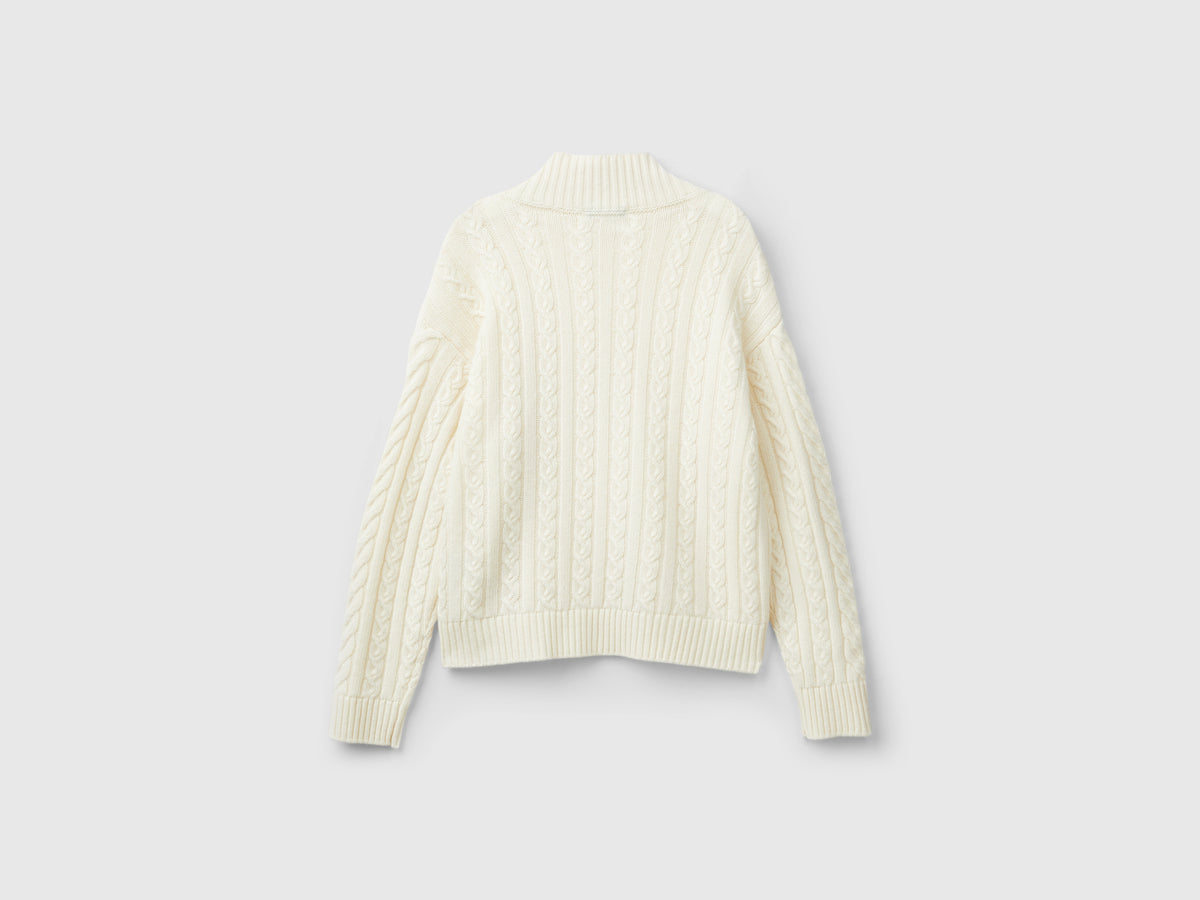 Maglione a lupetto lavorato