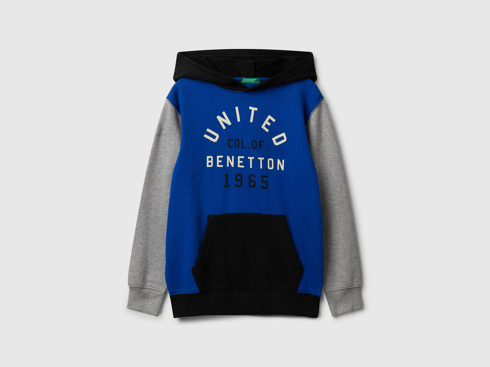 Felpa con cappuccio in cotone da bambino bluette | Benetton Outlet