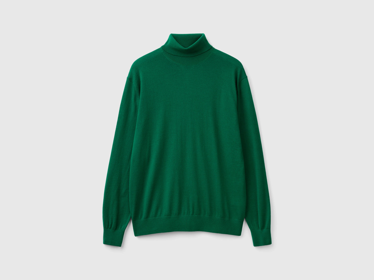 Dolcevita in pura lana Merino da uomo verde | Benetton Outlet