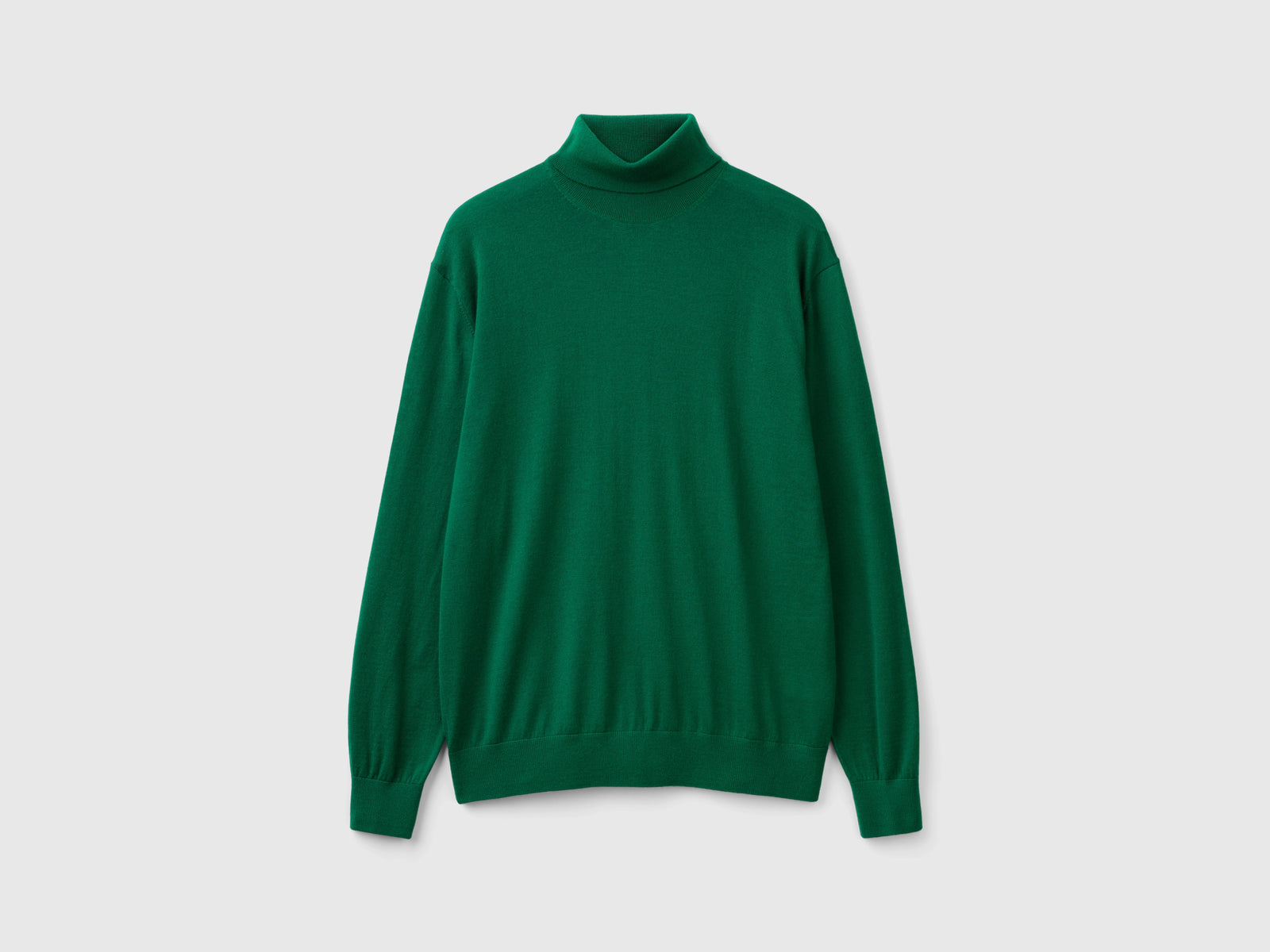 Dolcevita in pura lana Merino da uomo verde | Benetton Outlet