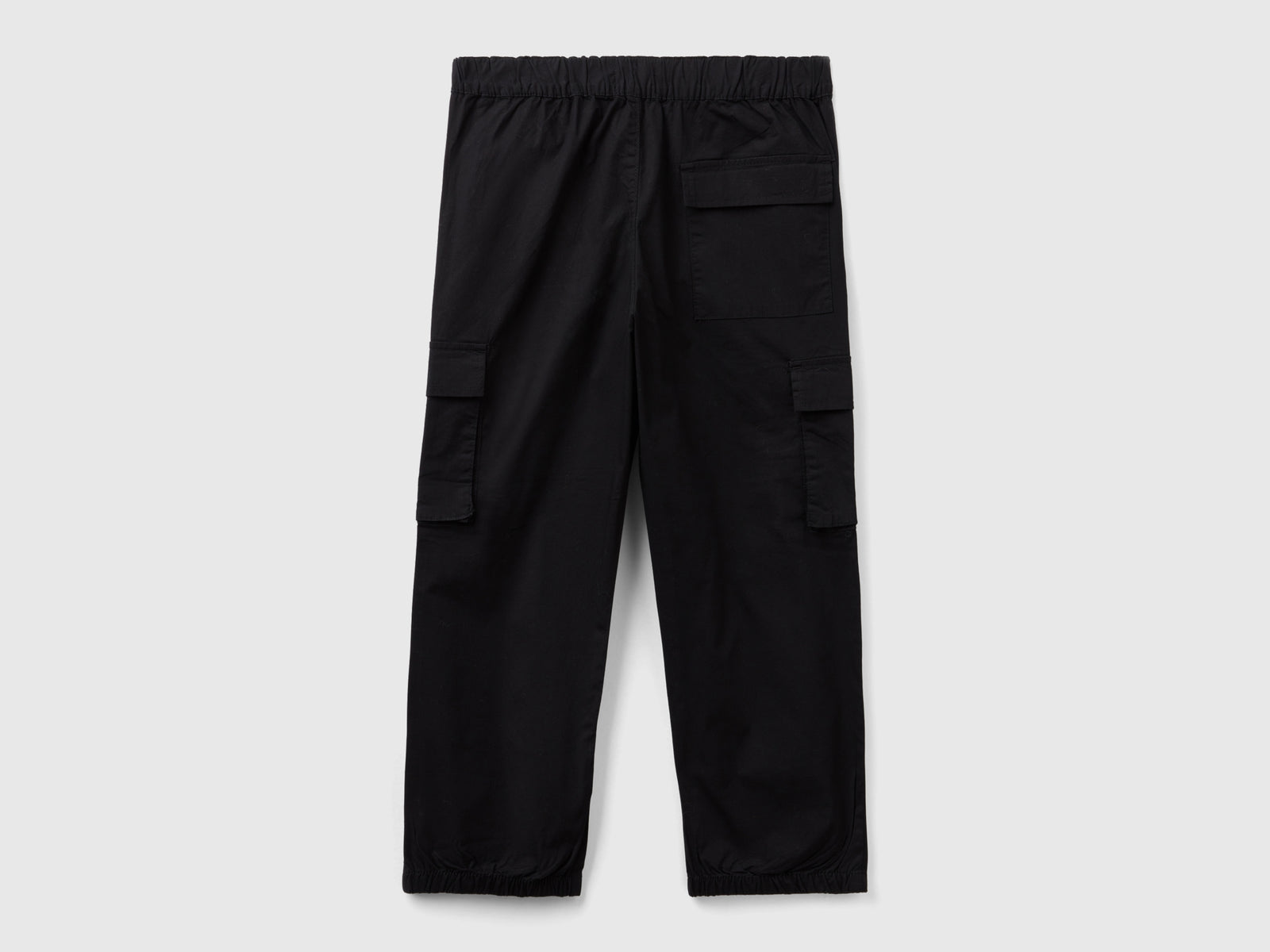 Pantaloni parachute in cotone stretch da bambino nero 2 | Benetton Outlet