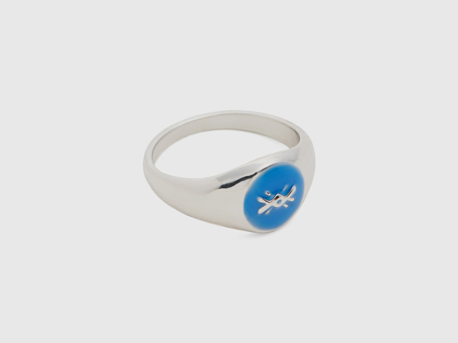 Anello con logo da donna celeste 2 | Benetton Outlet