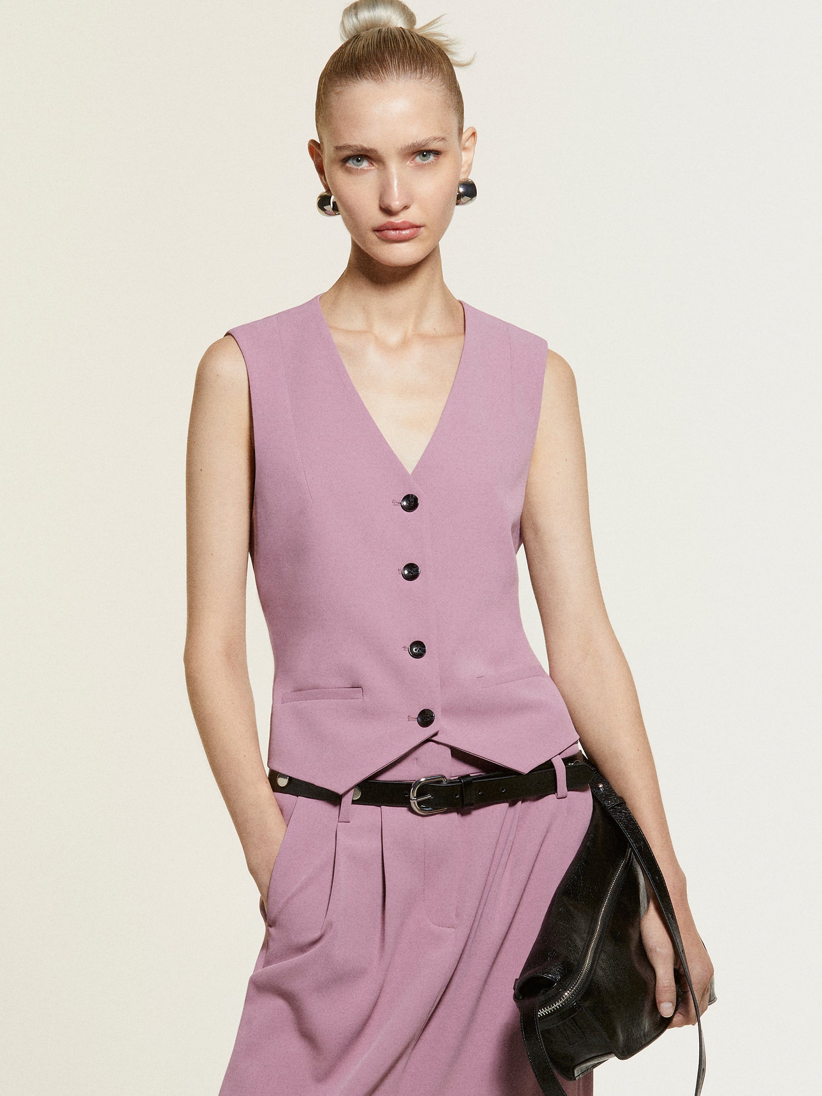 Gilet malva slim fit da donna lilla 4 | Sisley Outlet