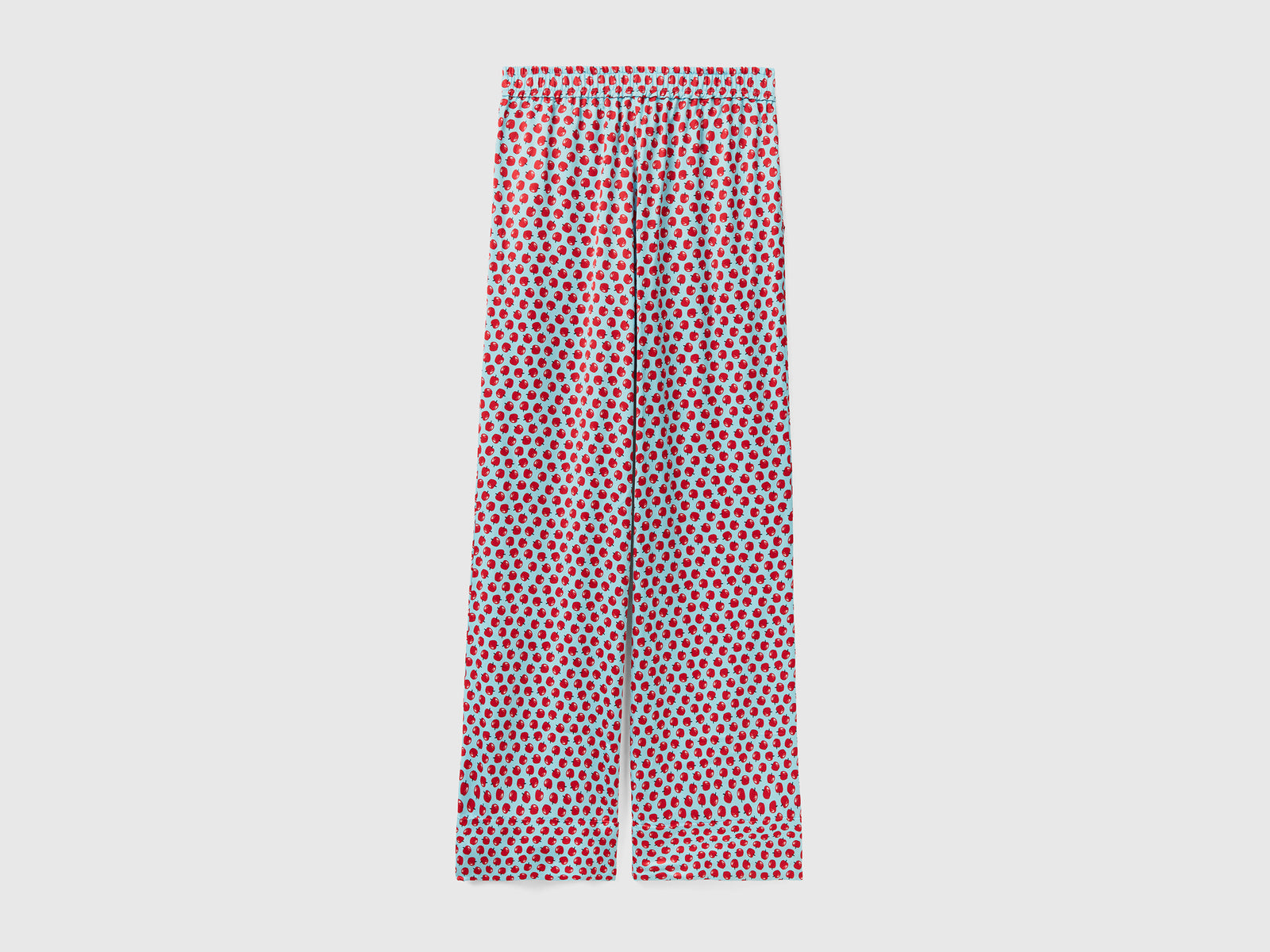 Pantaloni con pattern frutta da donna celeste 2 | Benetton Outlet