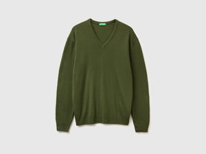Maglia scollo a V in pura lana Merino