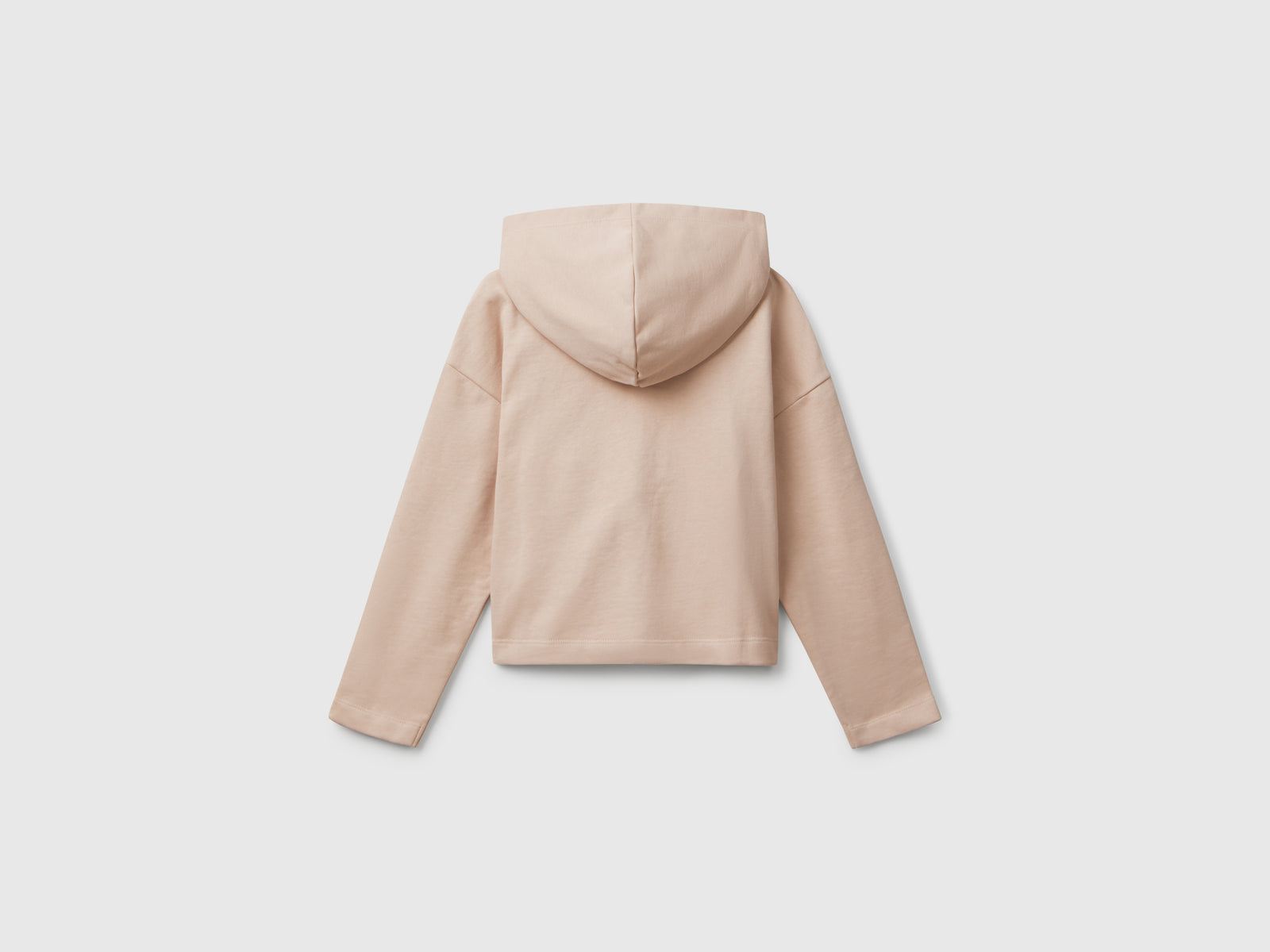 Felpa con zip e cappuccio da bambina rosa tenue 2 | Benetton Outlet