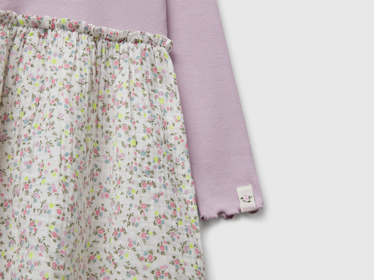 Vestito manica lunga con fiori