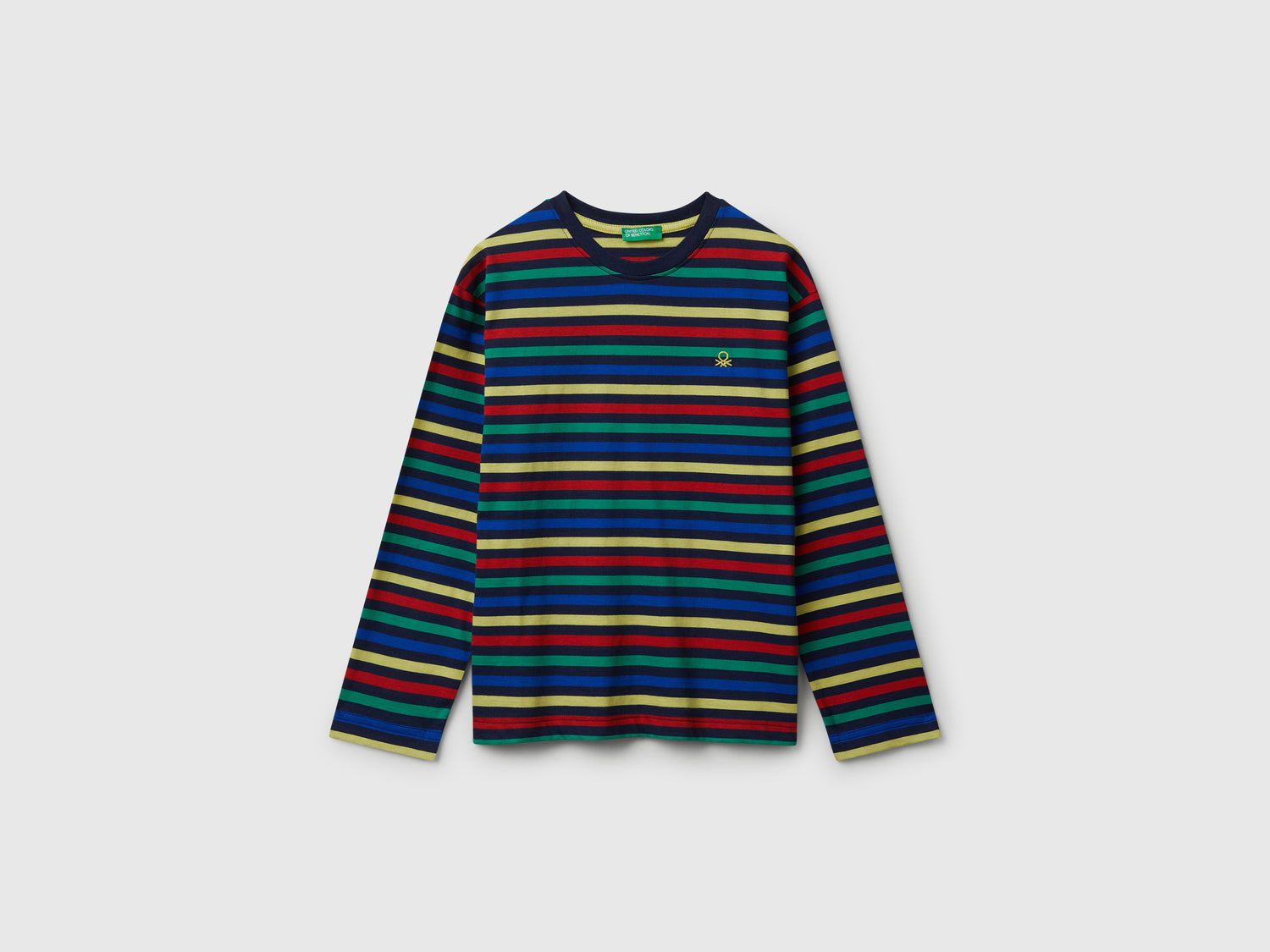 T-shirt manica lunga a righe da bambino multi-color | Benetton Outlet