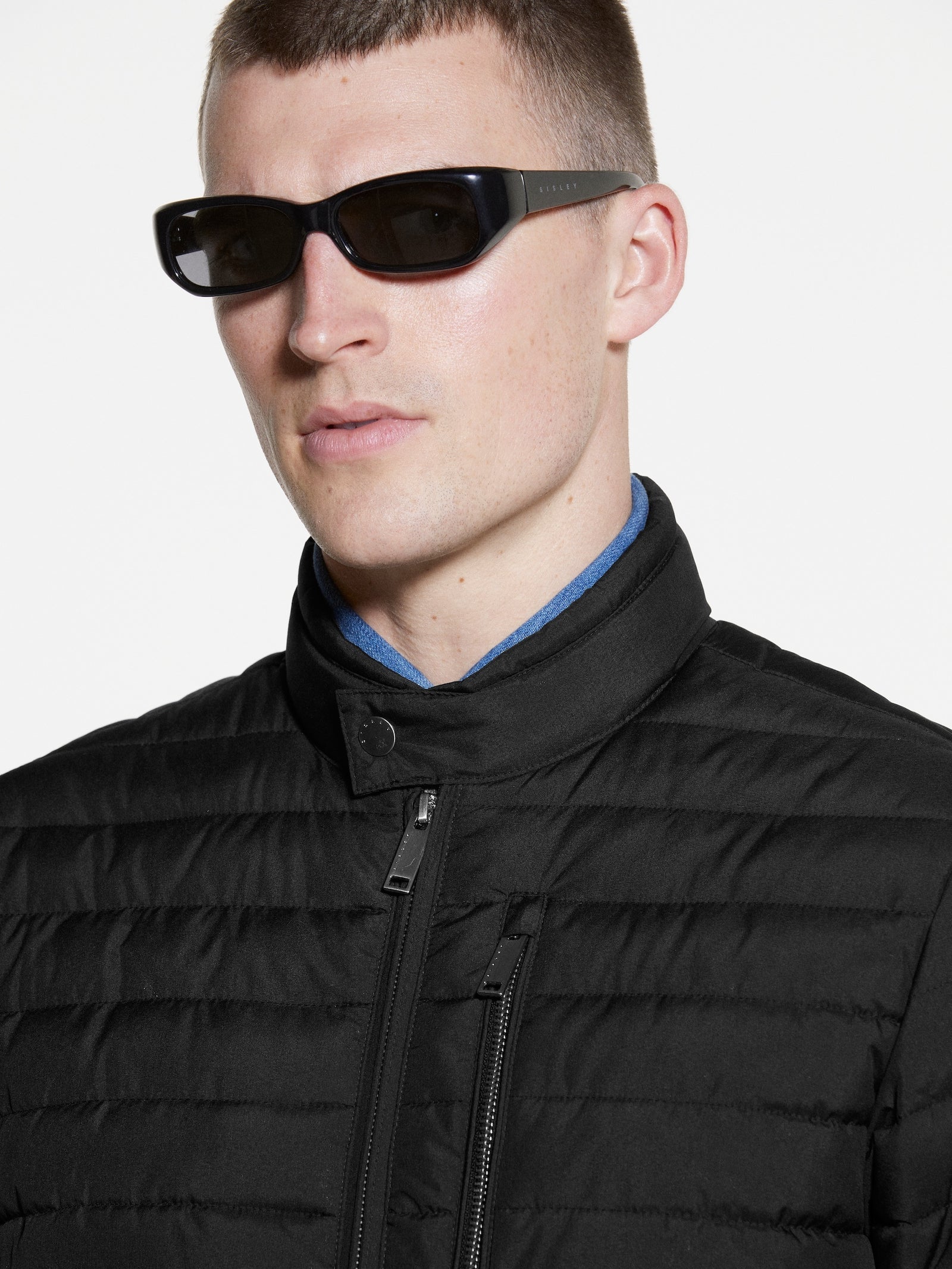 Padded biker jacket da uomo nero 3 | Sisley Outlet