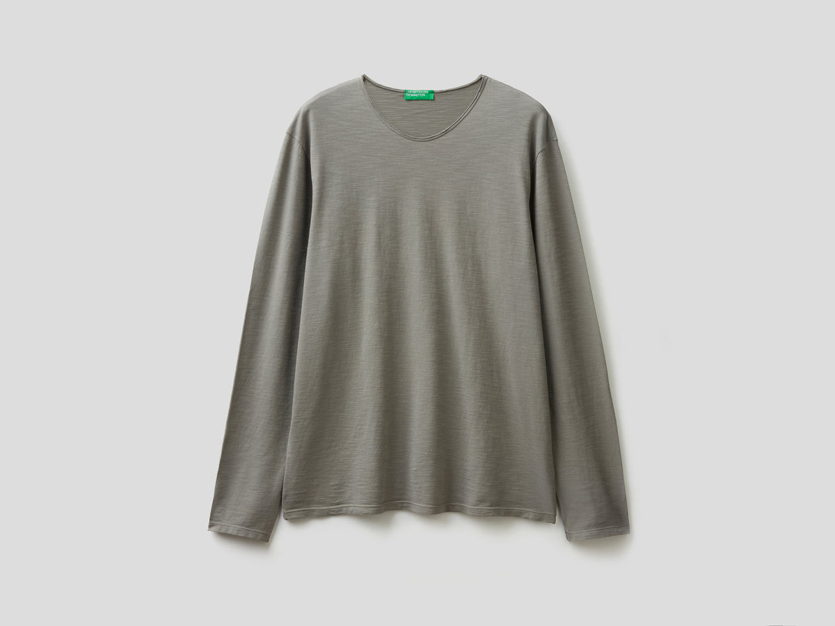T-shirt a manica lunga in 100% cotone