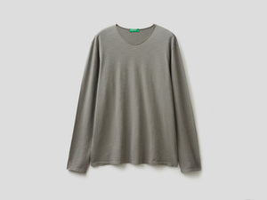 T-shirt a manica lunga in 100% cotone
