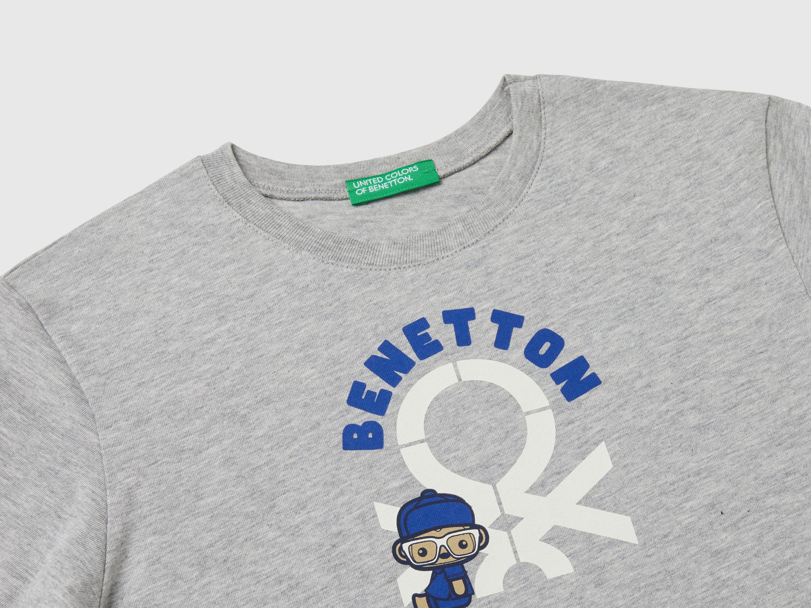 T-shirt manica lunga in cotone bio da bimbo grigio chiaro 3 | Benetton Outlet