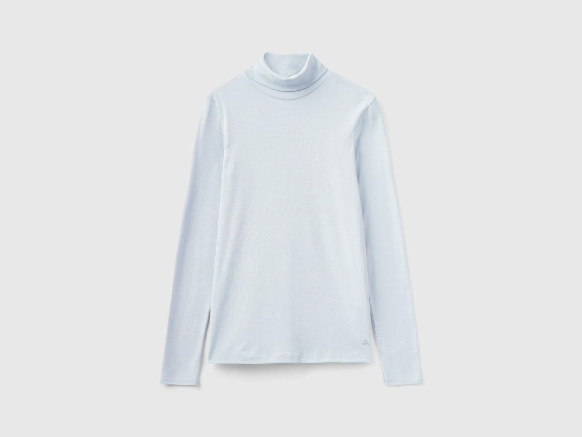 T-shirt a manica lunga con collo alto