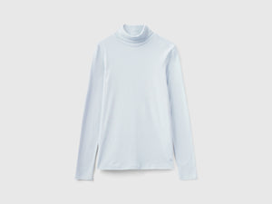 T-shirt a manica lunga con collo alto