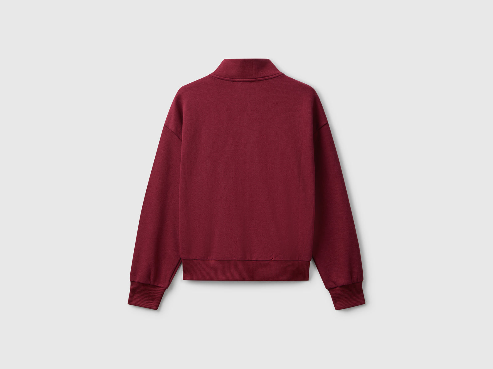 Felpa con zip e stampa da bambina bordeaux 2 | Benetton Outlet