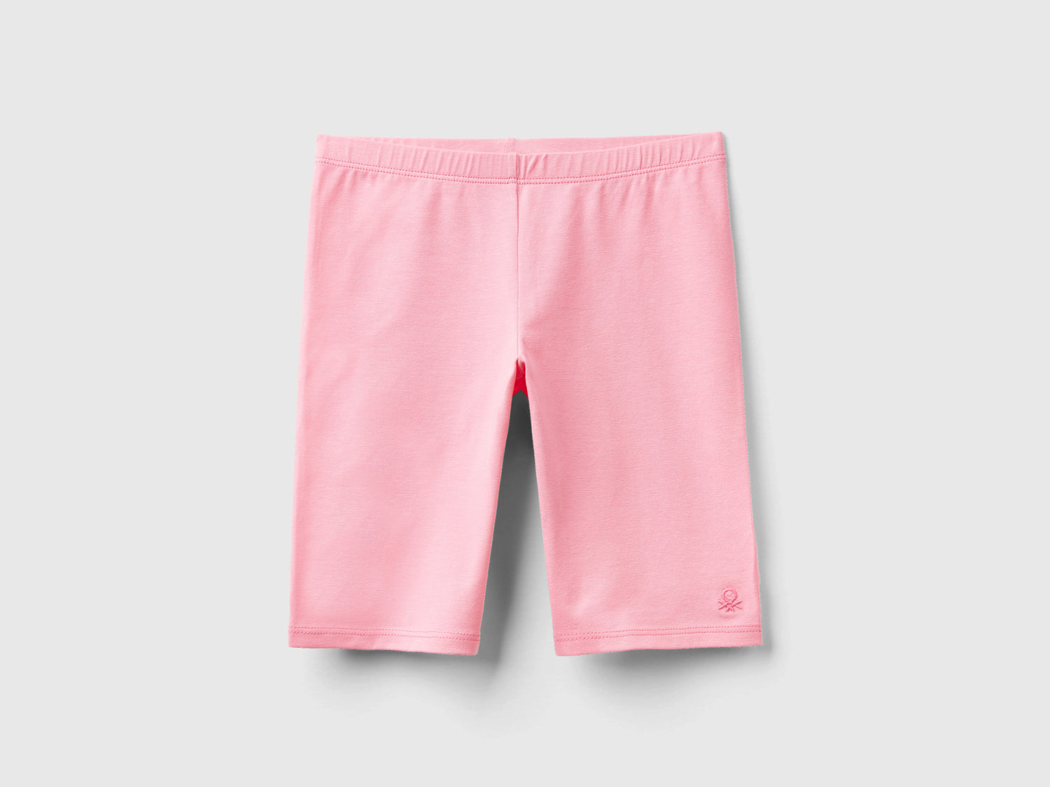 Leggings corti in cotone stretch da bambina rosa | Benetton Outlet