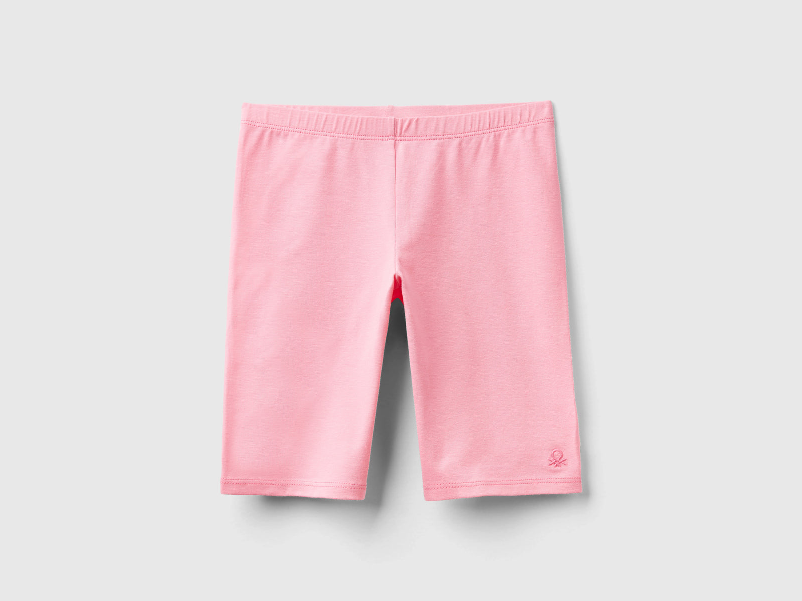 Leggings corti in cotone stretch da bambina rosa | Benetton Outlet