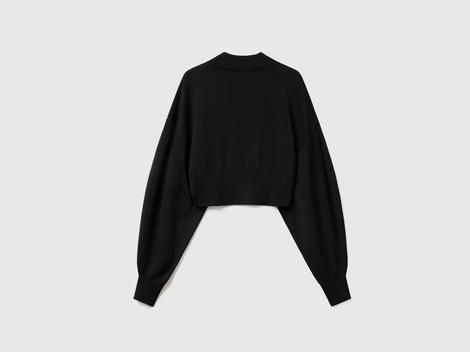 Maglia lupetto cropped da donna nero 2 | Benetton Outlet