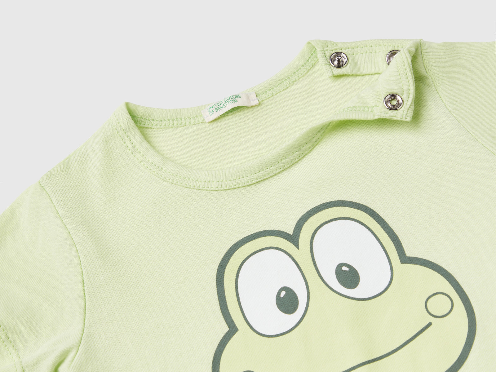 T-shirt in cotone bio con stampa da neonato lime 2 | Benetton Outlet
