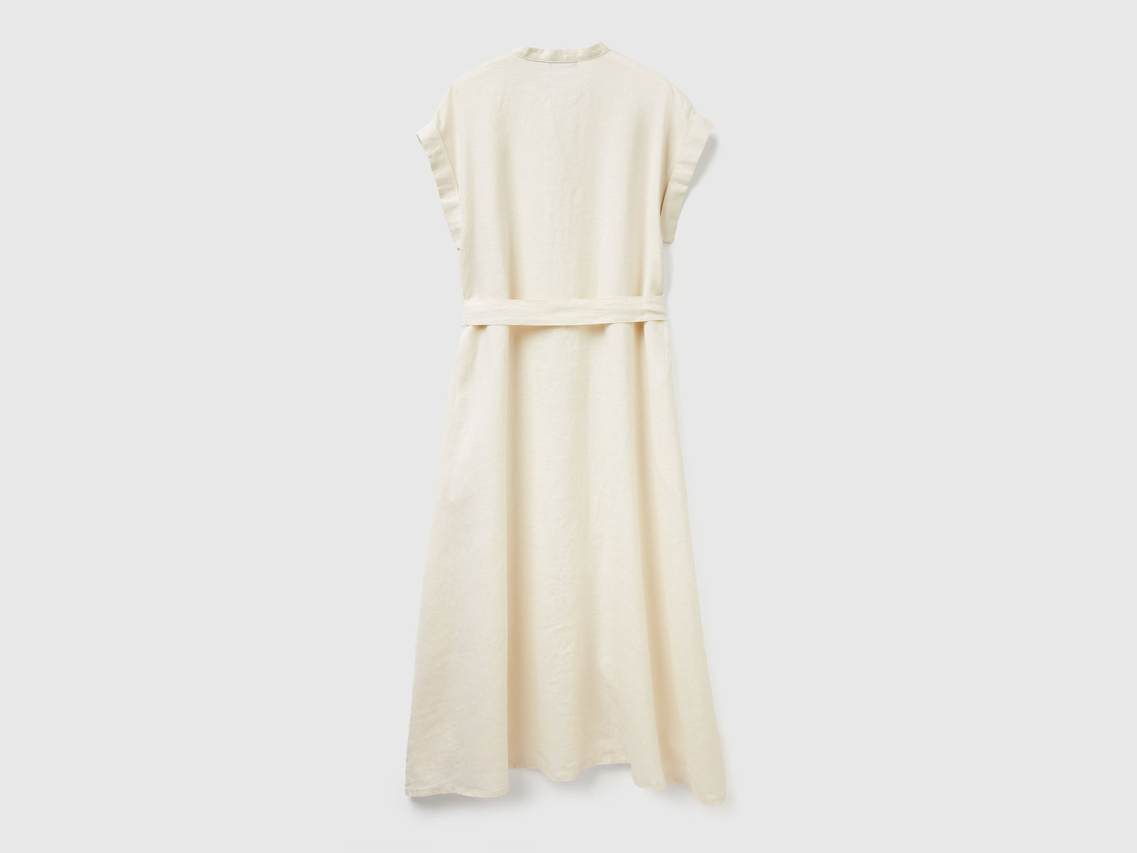 Vestito con fusciacca 100% lino da donna bianco panna 2 | Benetton Outlet