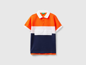 Polo color block in cotone bio