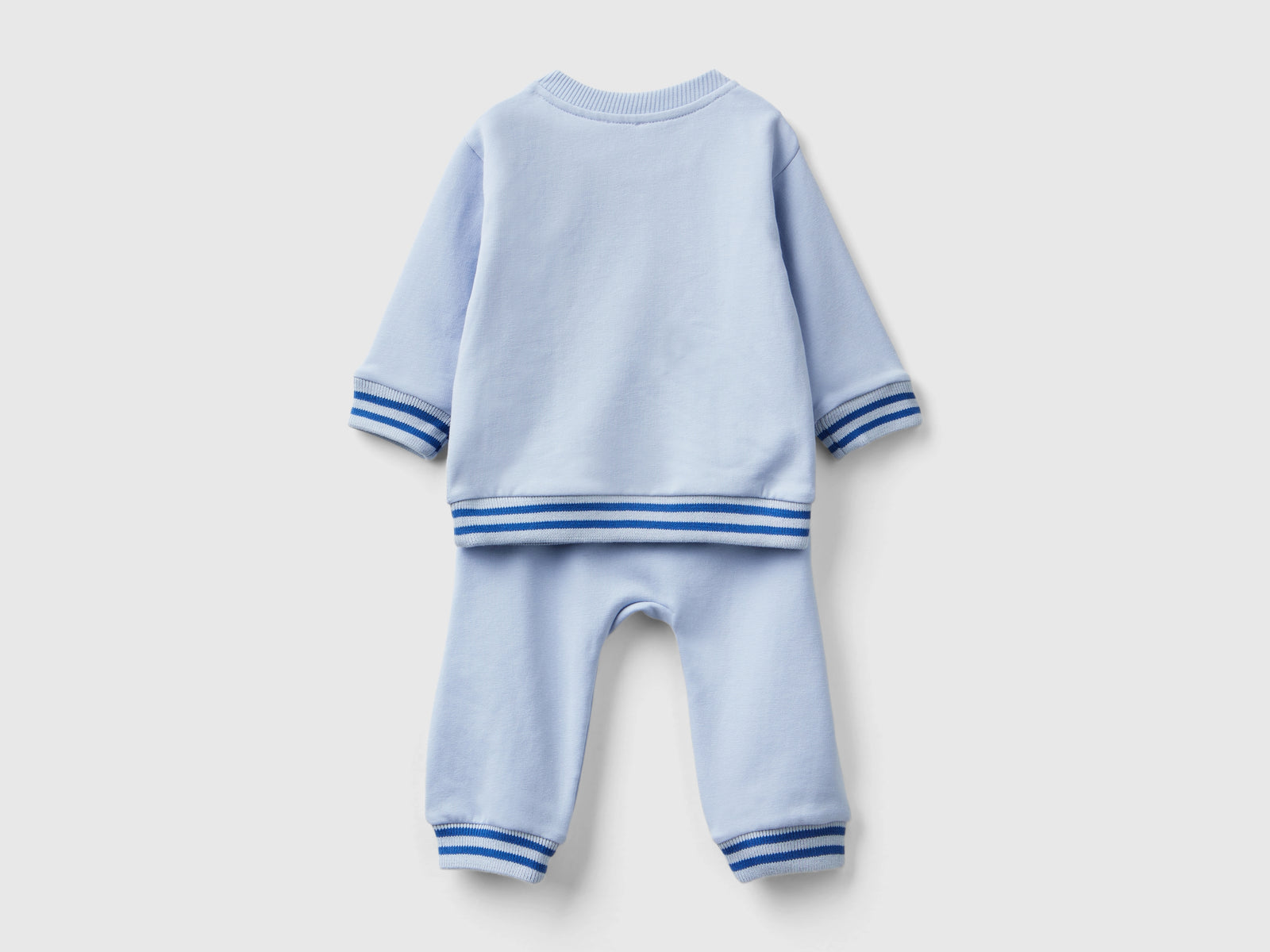 Completino in felpa leggera da neonato celeste 2 | Benetton Outlet