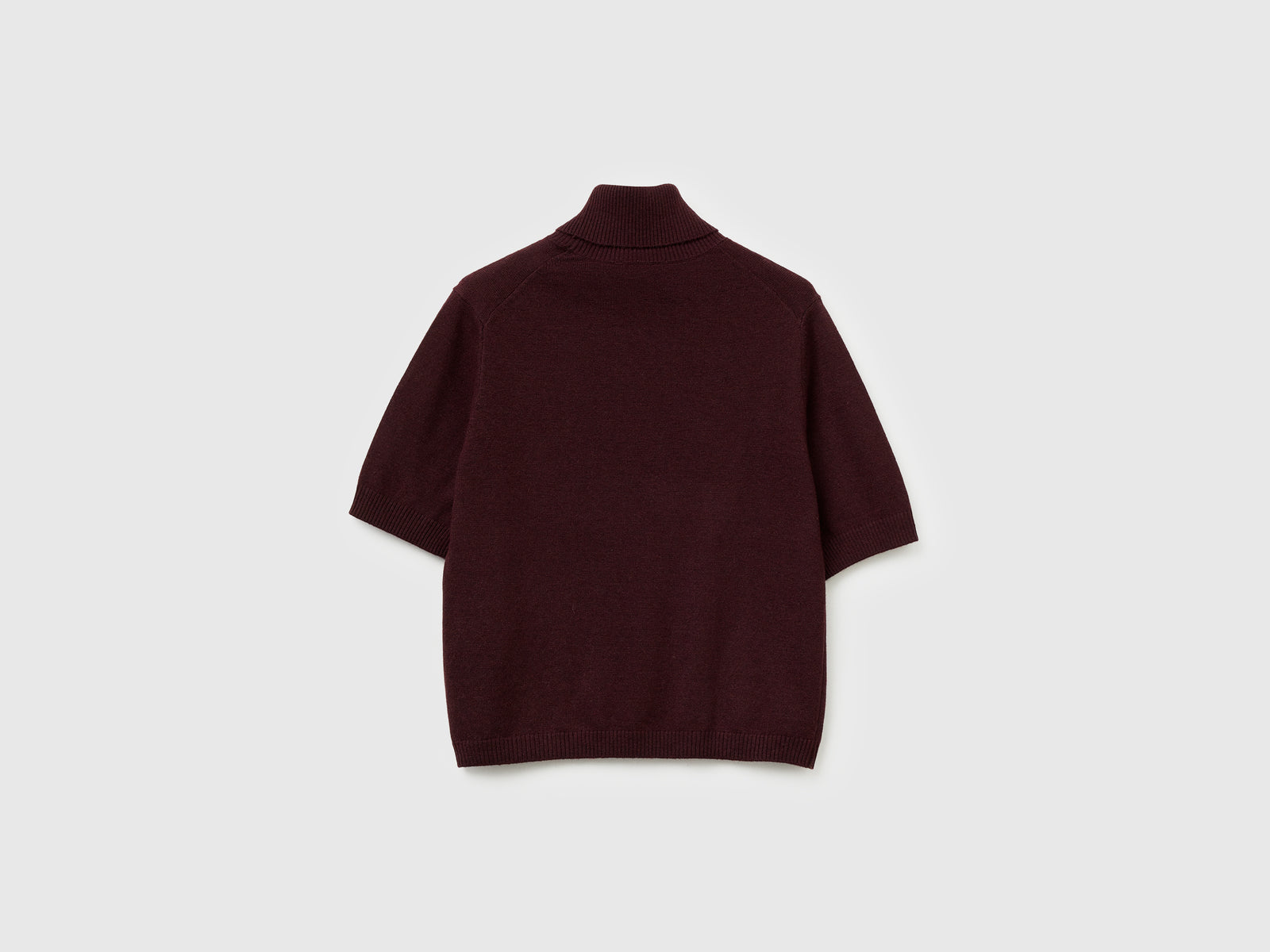 Dolcevita marrone a manica corta in misto cashmere da donna bruciato 2 | Benetton Outlet