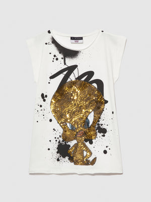 T-shirt over con paillettes ©Looney Tunes