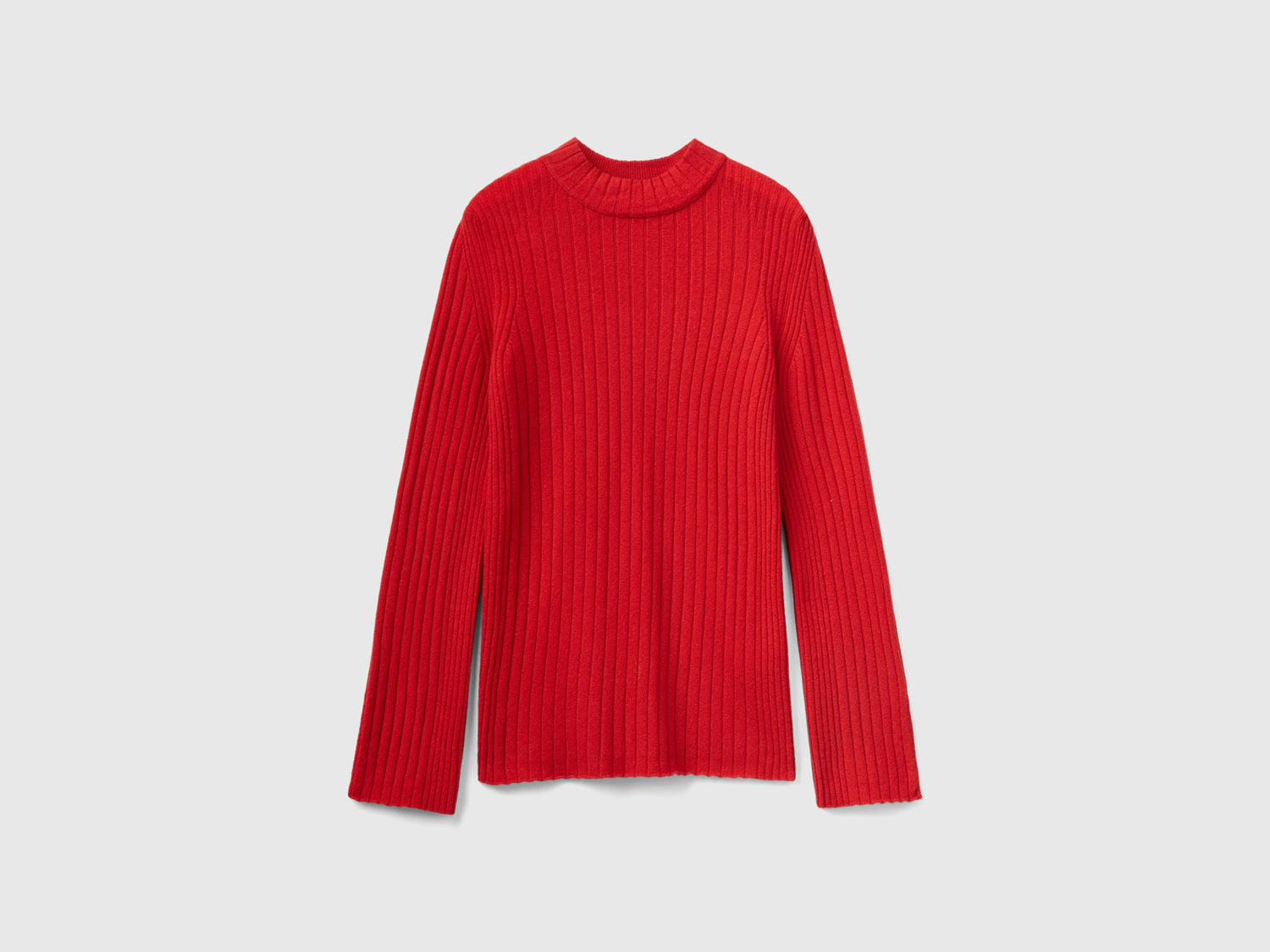 Maglia lupetto con spacchi da donna rosso | Benetton Outlet