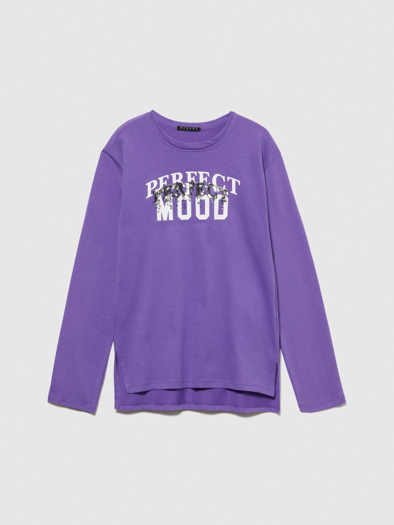 T-shirt con stampa e paillettes da bambina viola | Sisley young Outlet