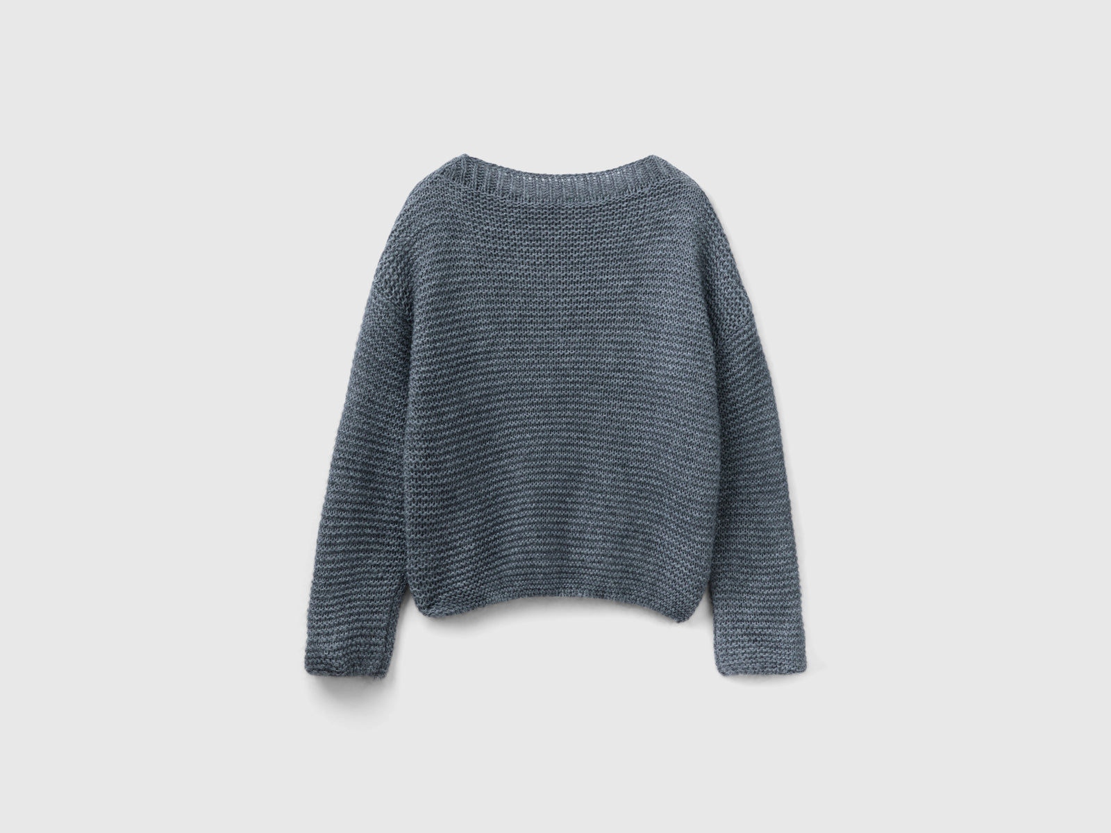 Maglia con scollo a barchetta da donna grigio scuro 2 | Benetton Outlet