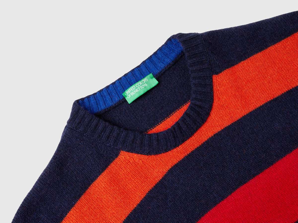 Maglione a righe in misto lana