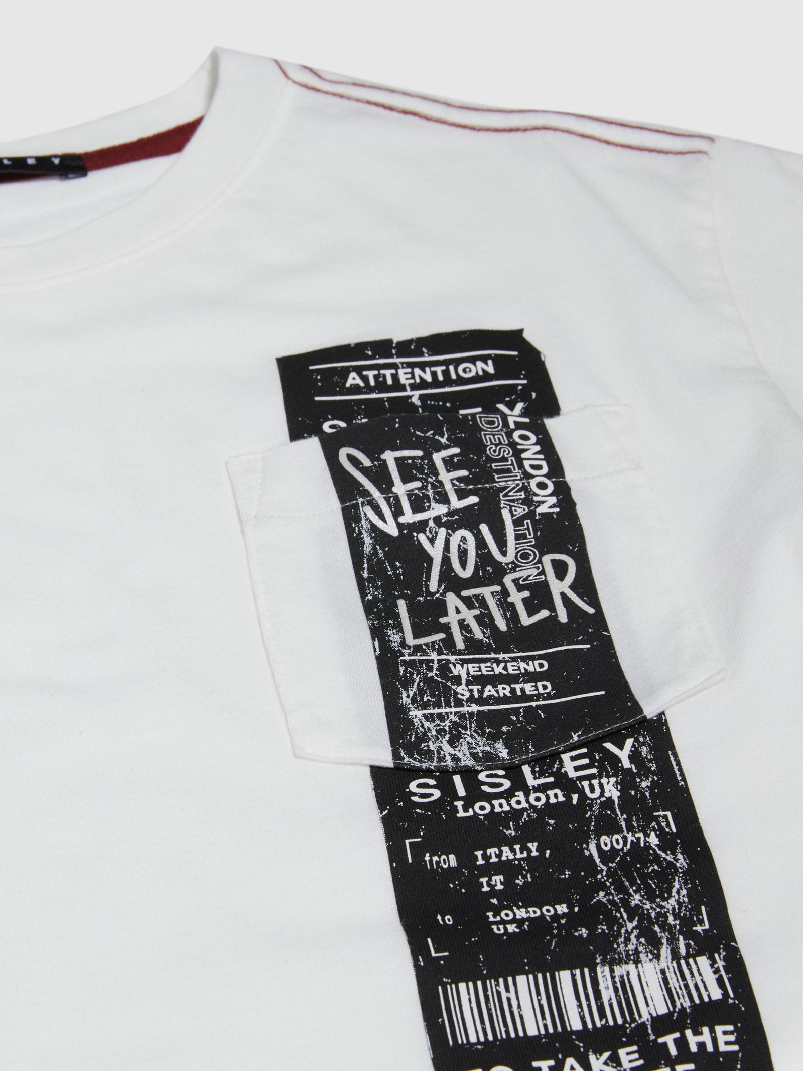T-shirt over con stampa da bambino bianco 3 | Sisley young Outlet