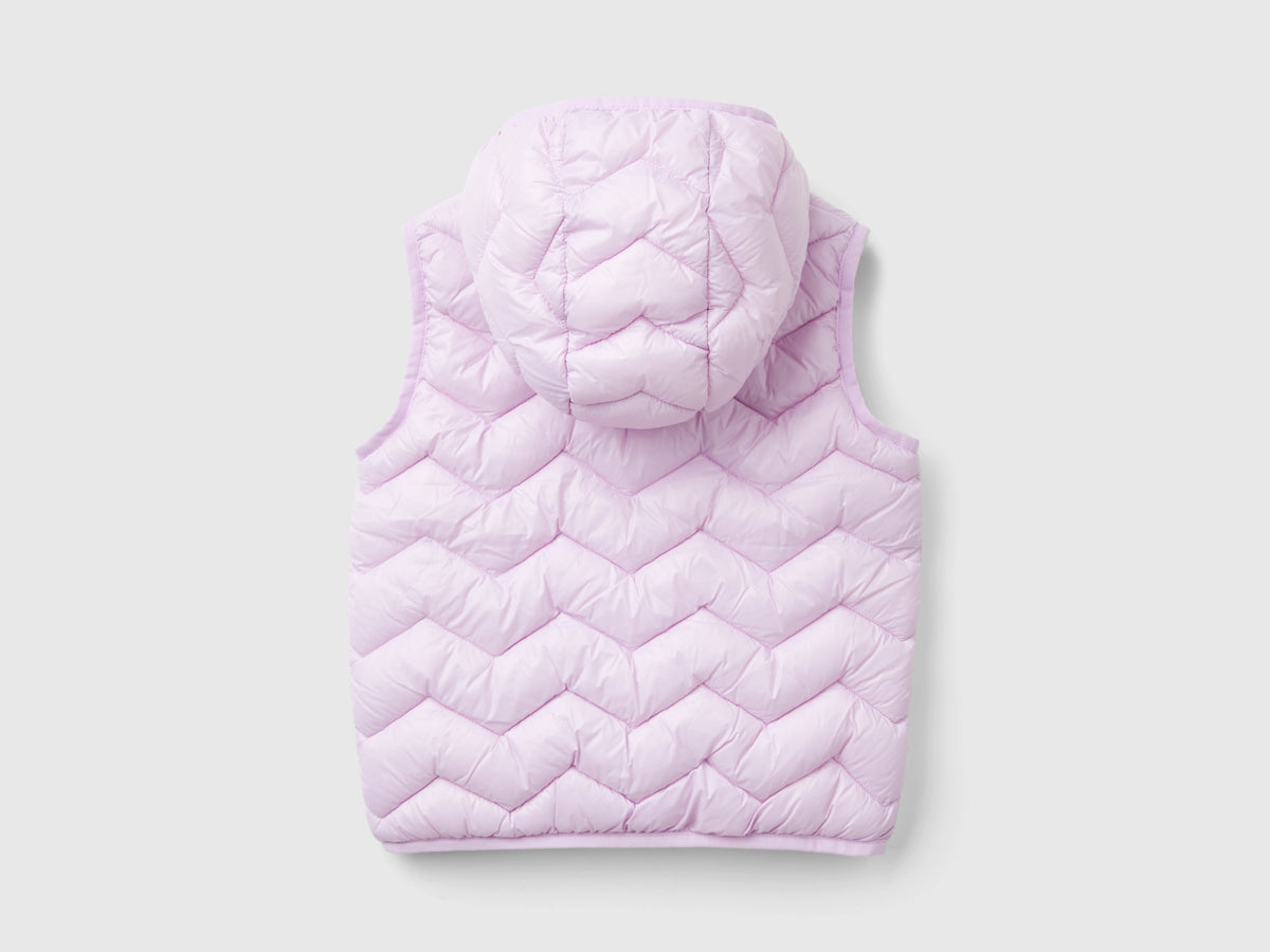 Gilet imbottito in ovatta 3D con cappuccio