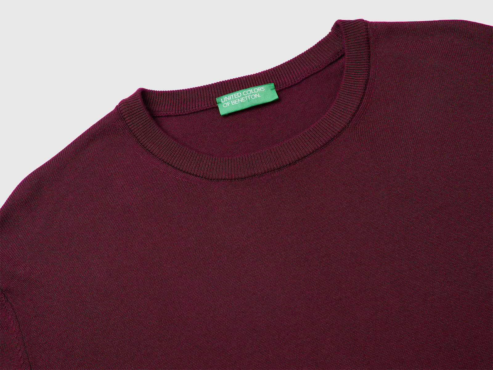 Maglia girocollo 100% cotone da uomo bordeaux 3 | Benetton Outlet