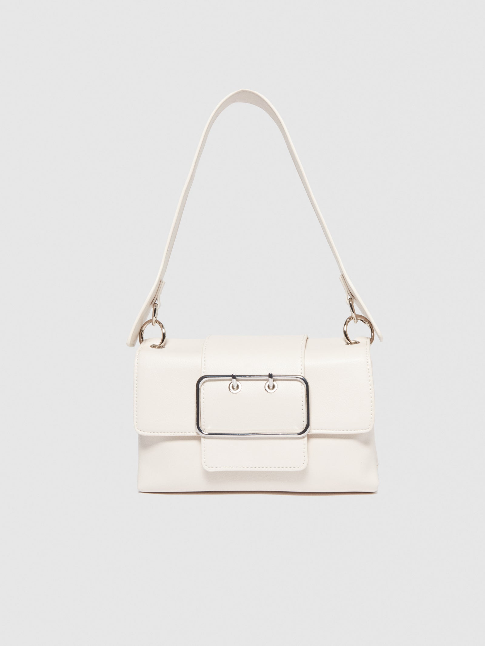 Borsa a spalla con maxi fibbia da donna bianco panna | Sisley Outlet