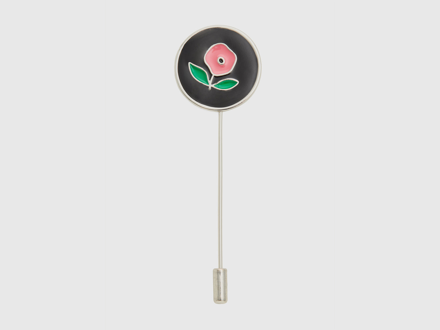 Spilla con fiore rosa da donna nero | Benetton Outlet
