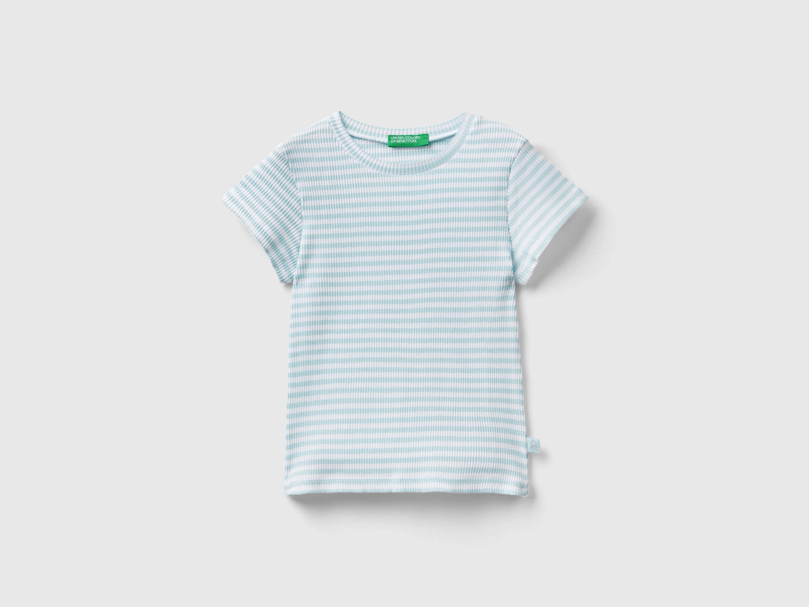Maglietta slim fit a righe da bimba multi-color | Benetton Outlet