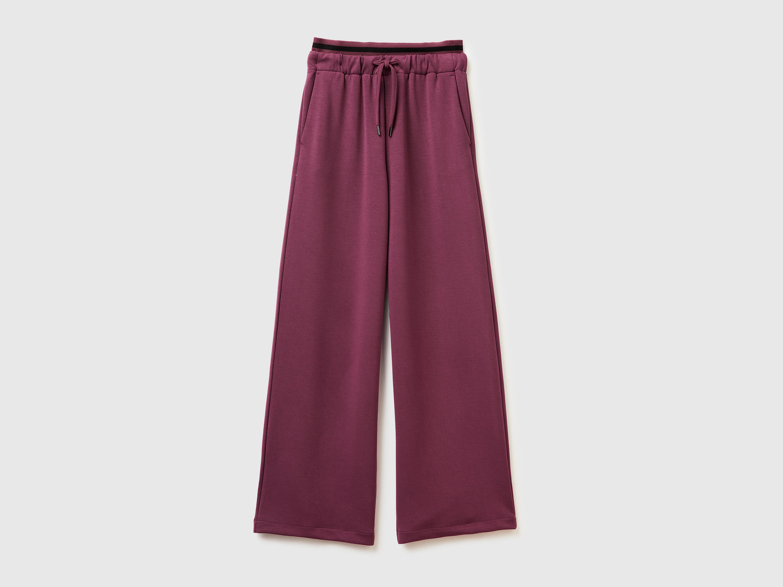 Pantaloni ampi in Modal stretch da donna prugna | Benetton Outlet