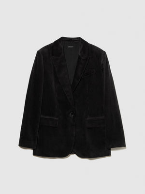Blazer lungo in velluto a costine
