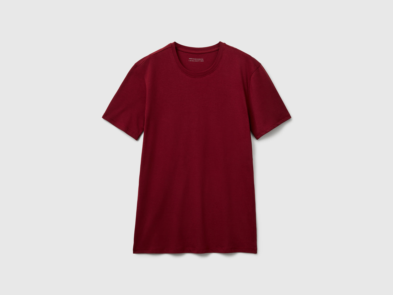 T-shirt in cotone a fibra lunga da uomo bordeaux | Benetton Outlet