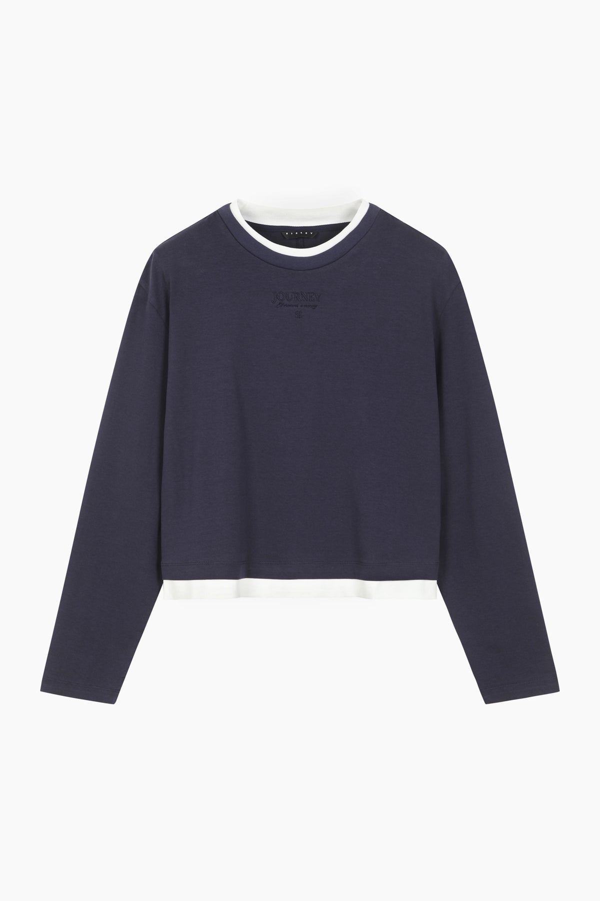 T-shirt con contrasto e ricamo