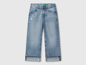 Jeans straight con risvolto